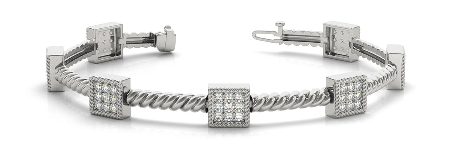 Elegant Diamond Bracelet with 1 Carat Total Weight in SI1-SI2 G-H Quality Stones