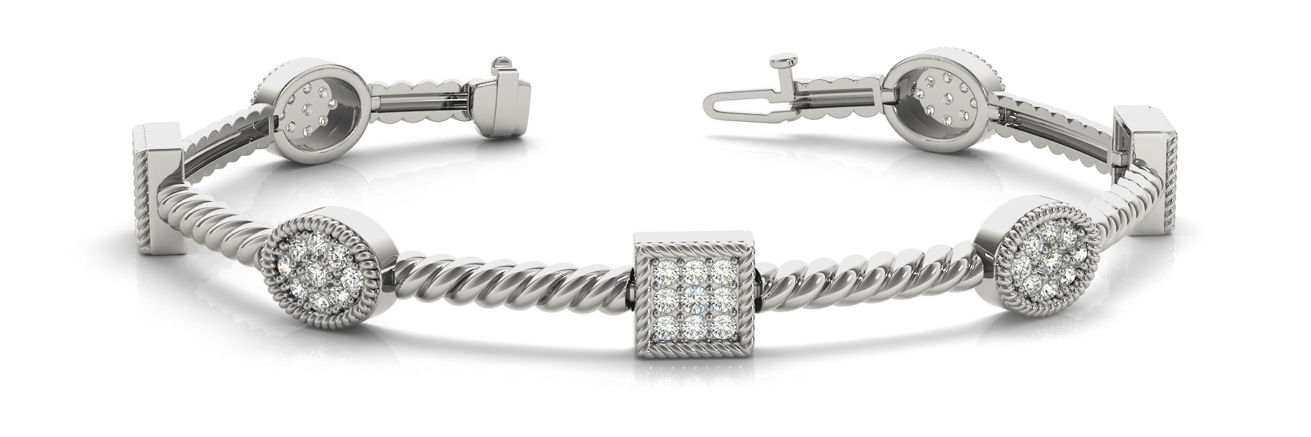 Elegant Diamond Bracelet with 1.12 Carat Total Weight in G-H Color and SI1-SI2 Clarity