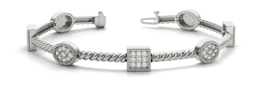 Elegant Diamond Bracelet with 1.12 Carat Total Weight in G-H Color and SI1-SI2 Clarity