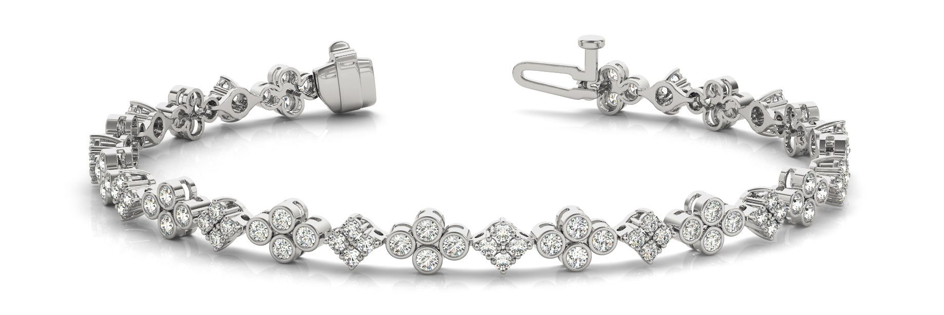 Vintage-Inspired Diamond Bracelet with 1.40 Carat Total Weight SI1-SI2 G-H Quality Stones
