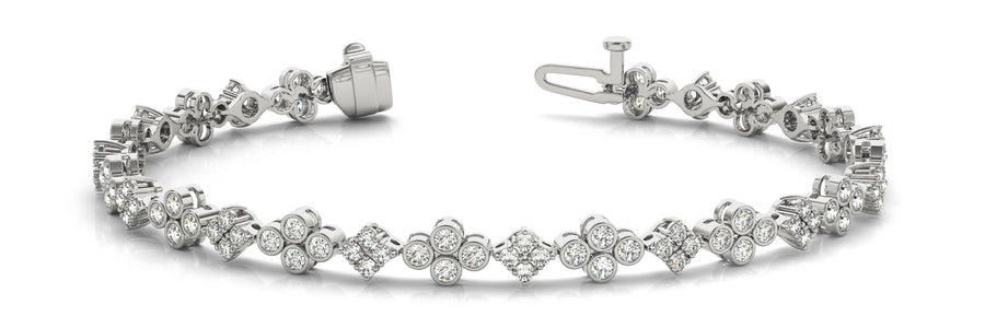 Vintage-Inspired Diamond Bracelet with 1.40 Carat Total Weight SI1-SI2 G-H Quality Stones