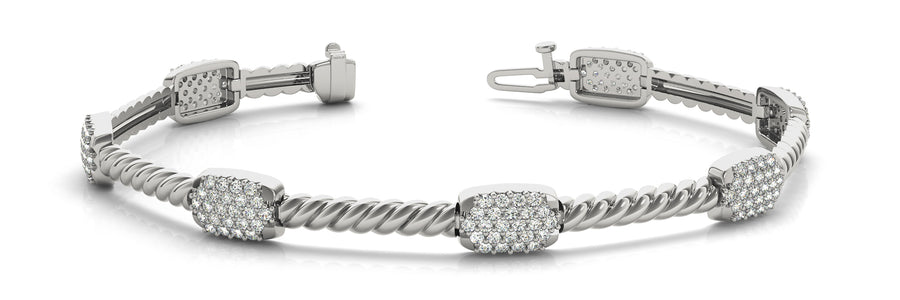 Elegant Diamond Bracelet with 1.68 Carat Total Weight in G-H SI1-SI2 Quality