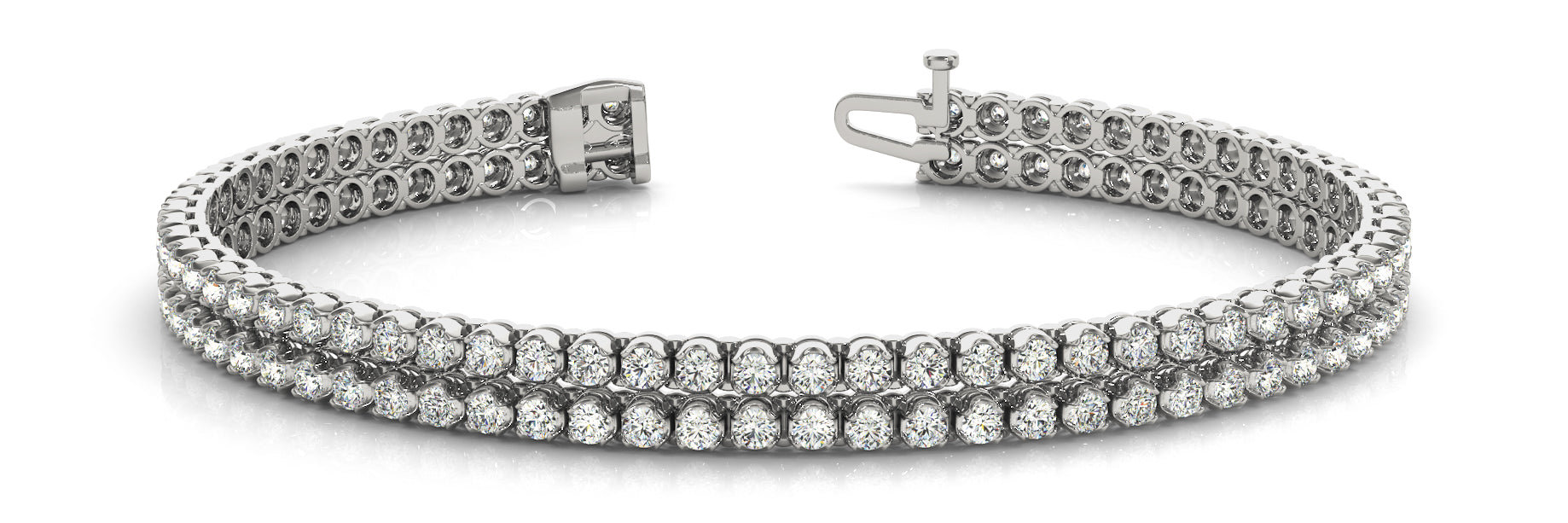 Elegant Multi-Row Diamond Bracelet with 1.86 Carat Total Weight in G-H SI1-SI2 Quality
