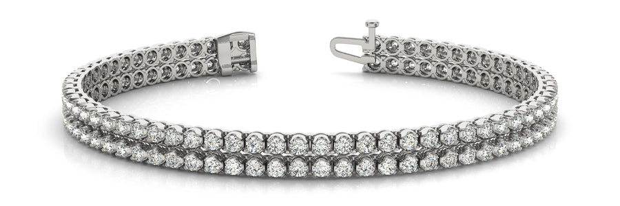 Elegant Multi-Row Diamond Bracelet with 1.86 Carat Total Weight in G-H SI1-SI2 Quality