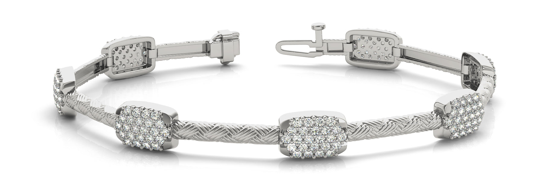 Elegant Diamond Bracelet with 1.68 Carat Total Weight in G-H SI1-SI2 Quality