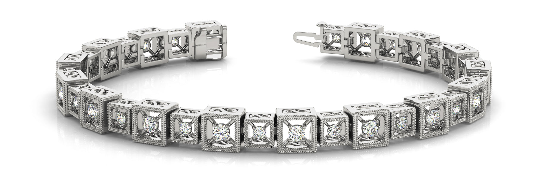 Elegant Prong-Set Diamond Bracelet with 1.92 Carat Total Weight in G-H SI1-SI2 Quality