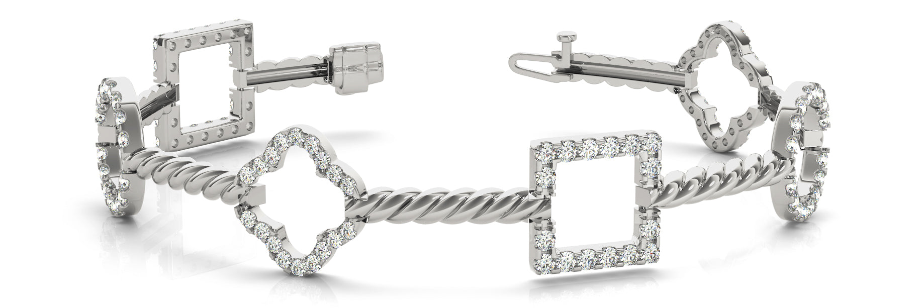 1 Carat Total Weight Diamond Bracelet with SI1-SI2 G-H Quality Stones
