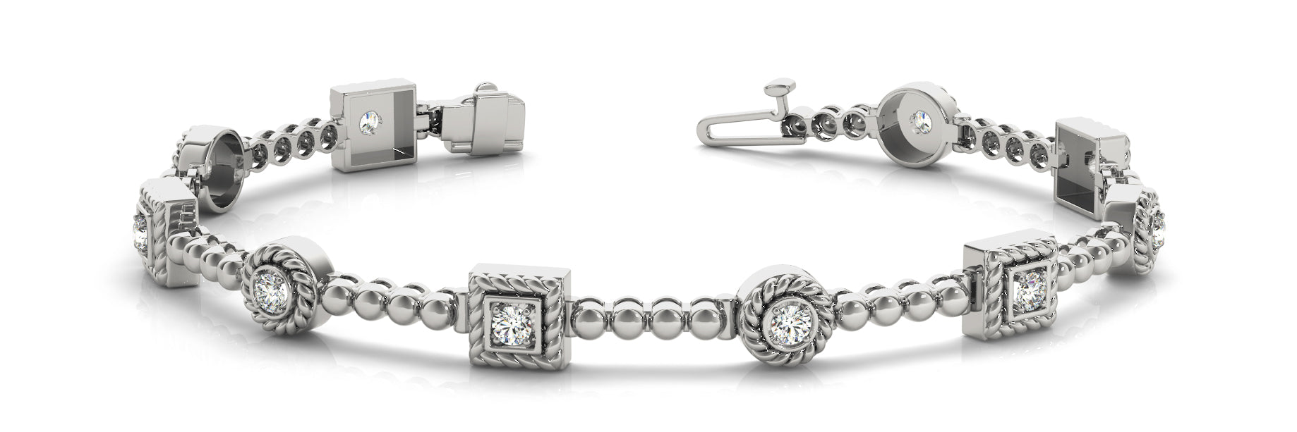 Elegant Diamond Bracelet with 1/2 Carat Total Weight SI1-SI2 G-H Quality Stones