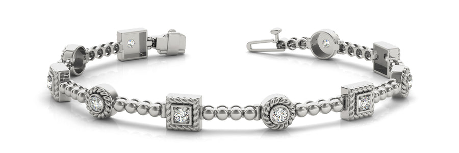Elegant Diamond Bracelet with 1/2 Carat Total Weight SI1-SI2 G-H Quality Stones