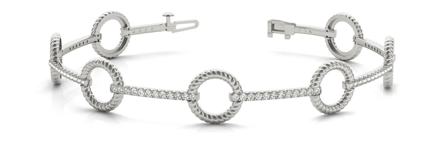 Elegant Diamond Bracelet with 7/8 Carat Total Weight in SI1-SI2 G-H Quality Stones