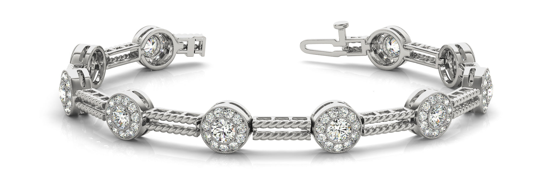 Elegant Diamond Bracelet with 1.9 Carat Total Weight in G-H SI1-SI2 Quality Stones