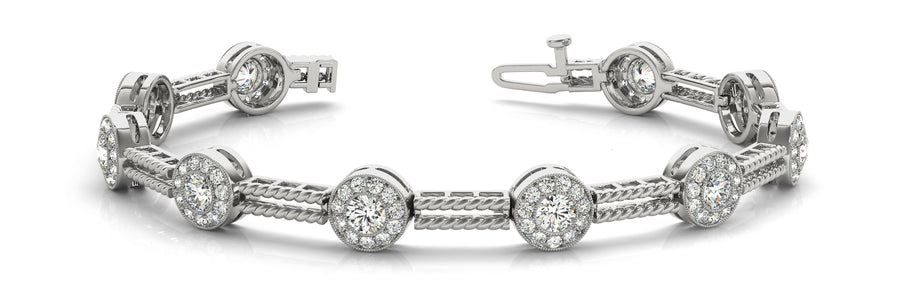Elegant Diamond Bracelet with 1.9 Carat Total Weight in G-H SI1-SI2 Quality Stones