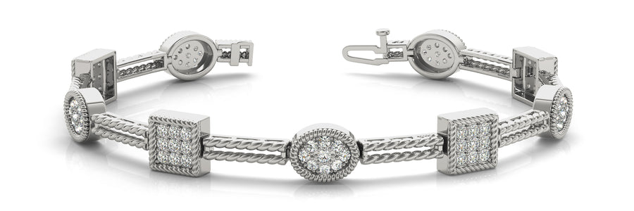 Elegant Diamond Bracelet with 1.25 Carat Total Weight in SI1-SI2 G-H Quality Stones