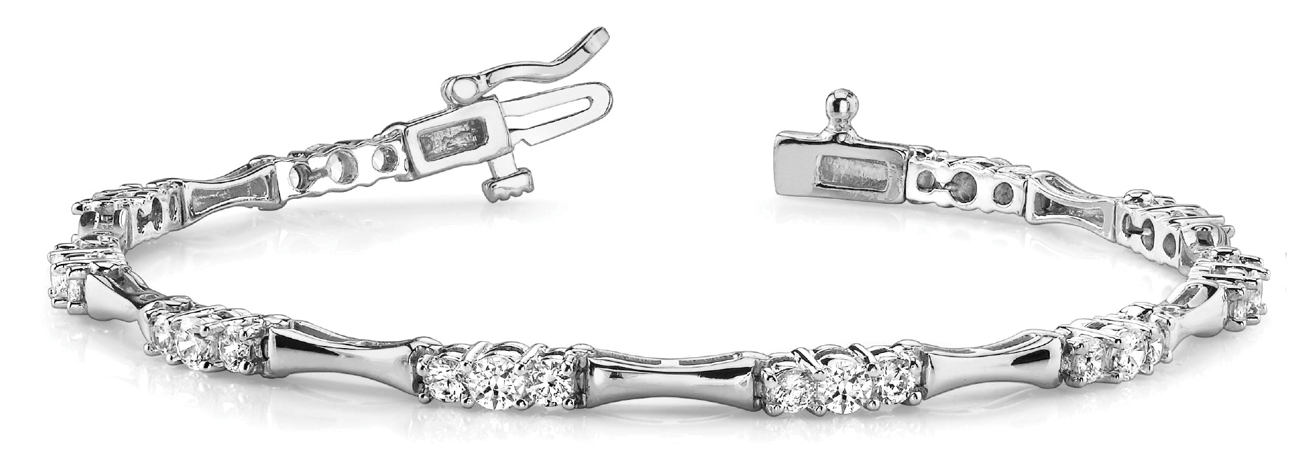 Elegant 1.5 Carat Total Weight Diamond Bracelet with SI1-SI2 G-H Stones