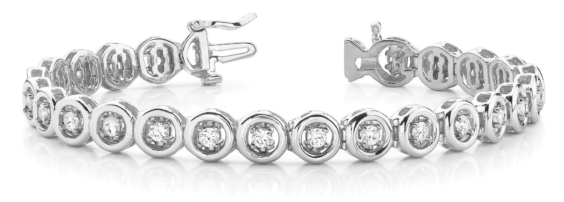 Elegant Prong-Set Diamond Bracelet with 2.86 Carat Total Weight in G-H SI1-SI2 Quality