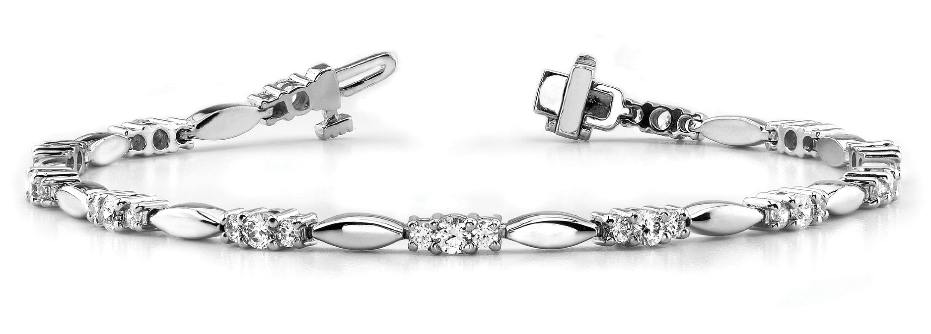 3 Carat Total Weight Diamond Tennis Bracelet in White Gold, SI1-SI2 Clarity, G-H Color