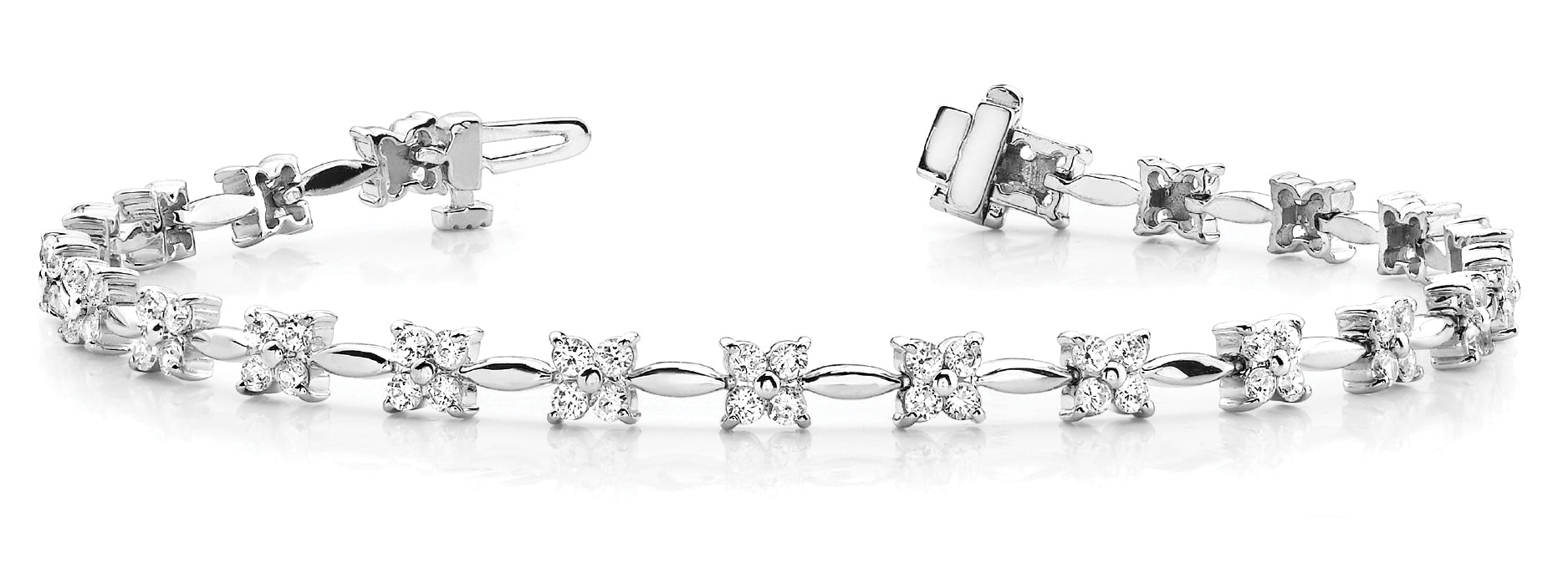 Elegant Diamond Bracelet with 2.20 Carat Total Weight SI1-SI2 G-H Quality Stones