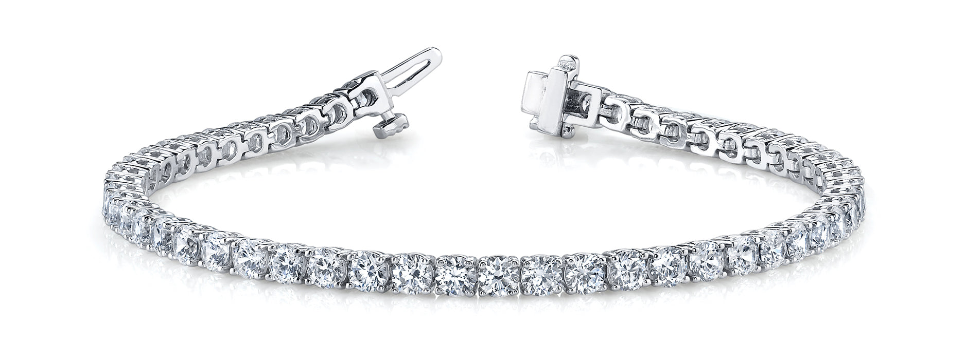 Elegant 9.87 Carat Total Weight Diamond In-Line Tennis Bracelet with SI1-SI2 G-H Stones