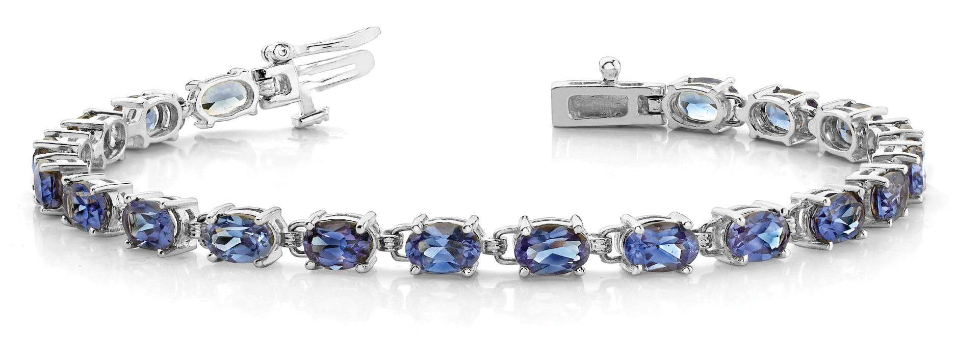 Polished Diamond Tennis Bracelet with 7.6 Carat Total Weight in G-H SI1-SI2 Quality