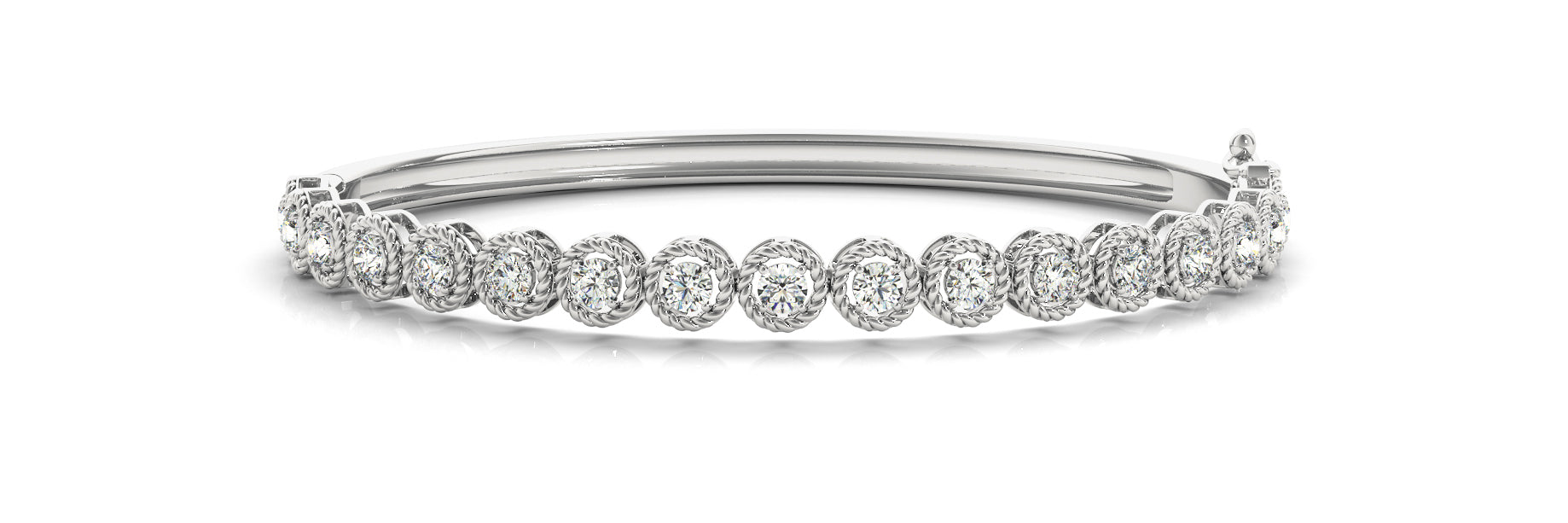 Elegant Diamond Bangle with 5/8 Carat Total Weight in SI1-SI2 G-H Quality Stones