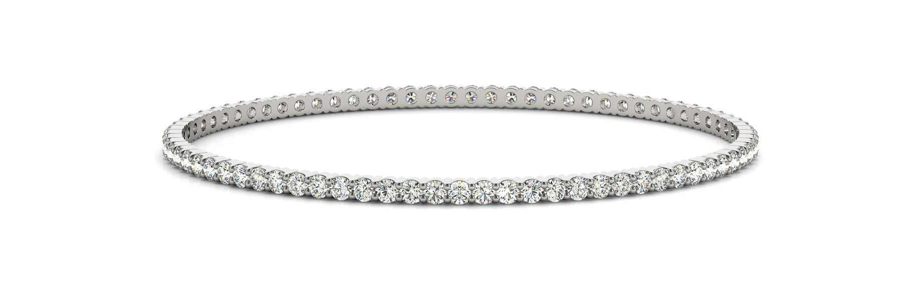 Elegant Diamond Bangle with 3.4 Carats Total Weight in SI1-SI2 G-H Quality