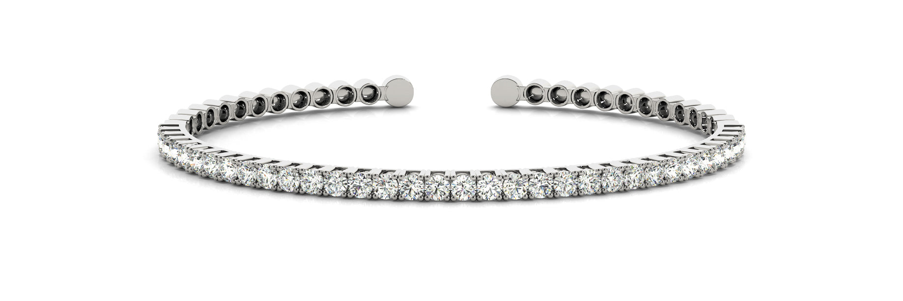 Elegant Three Carat Total Weight Diamond Bangle with SI1-SI2 G-H Quality Stones