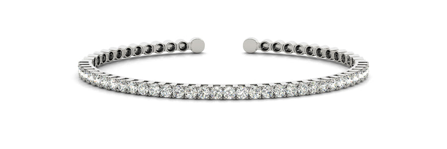 Elegant Three Carat Total Weight Diamond Bangle with SI1-SI2 G-H Quality Stones