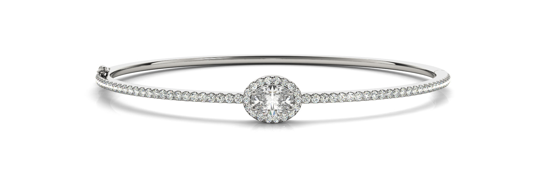 Elegant Diamond Bangle with 1.67 Carat Total Weight in SI1-SI2 G-H Quality