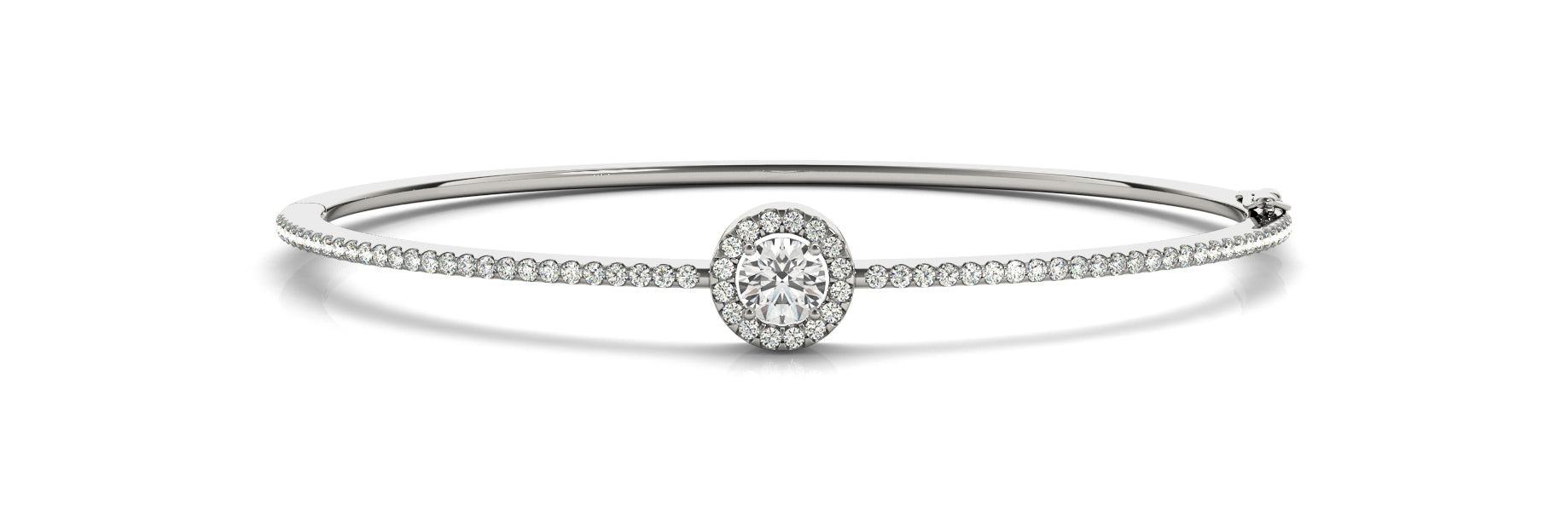 Elegant Diamond Bangle with 1.18 Carat Total Weight in G-H SI1-SI2 Quality