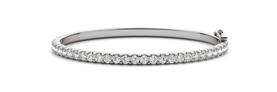 Elegant Diamond Bangle with 4.2 Carat Total Weight in SI1-SI2 G-H Quality Stones