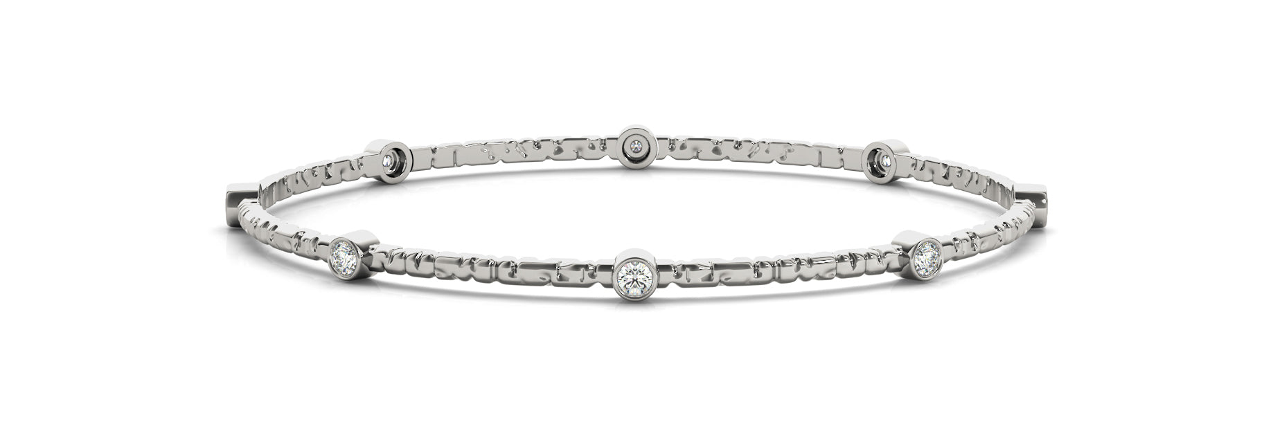 Elegant Diamond Bangle with 7/8 Carat Total Weight SI1-SI2 G-H Quality Stones