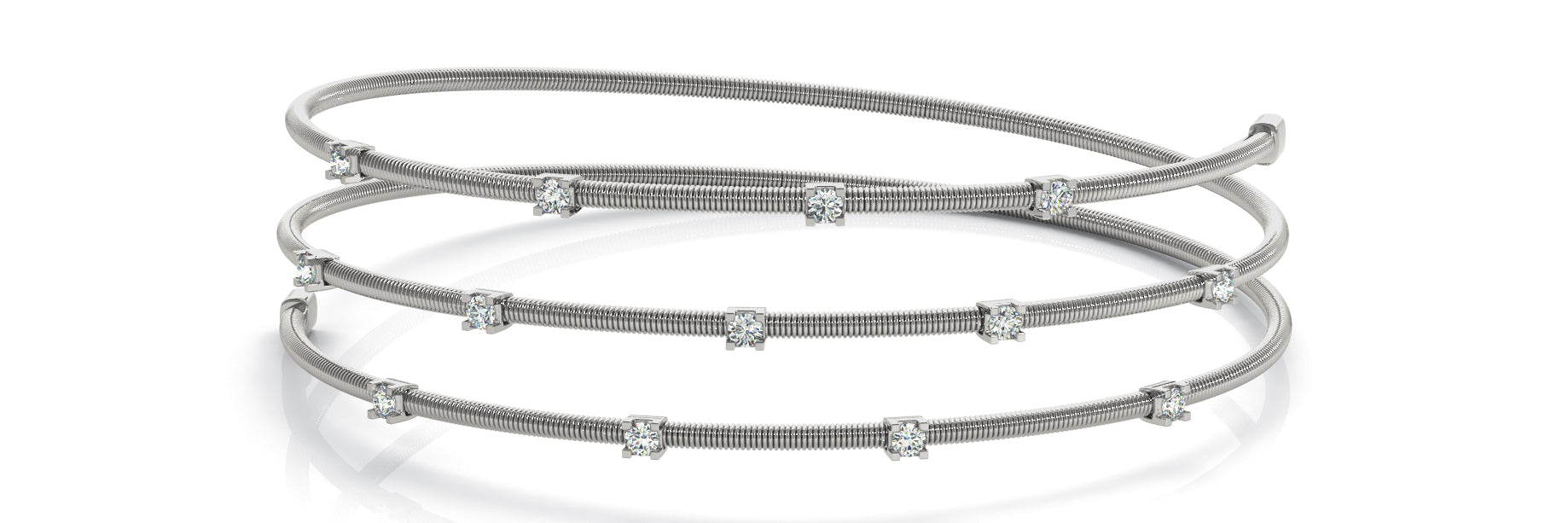 Italian-Made Diamond Bangle with 0.33 Carat Total Weight in G-H SI1-SI2 Diamonds