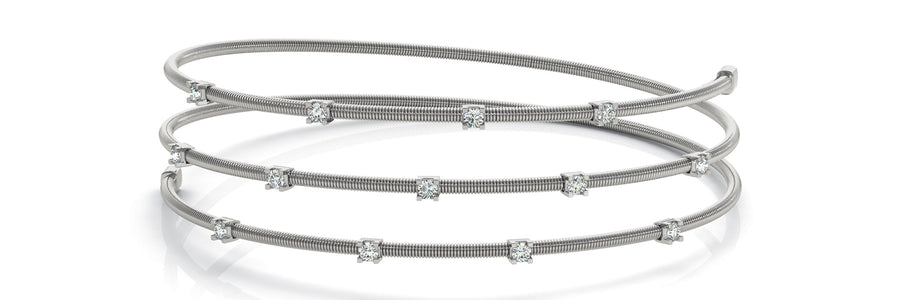 Italian-Made Diamond Bangle with 0.33 Carat Total Weight in G-H SI1-SI2 Diamonds