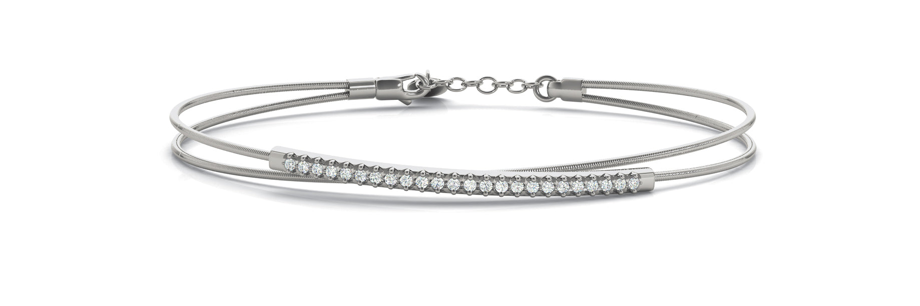 Italian-Made Diamond Bangle with 1/6 Carat Total Weight in G-H SI1-SI2 Diamonds