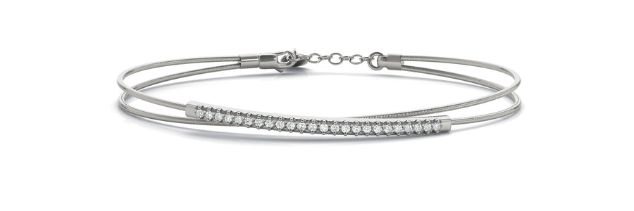 Italian-Made Diamond Bangle with 1/6 Carat Total Weight in G-H SI1-SI2 Diamonds