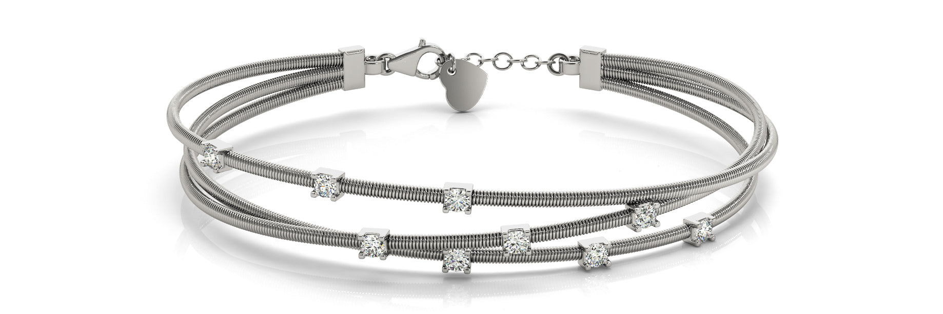 Italian-Made Diamond Bangle with 1/4 Carat Total Weight SI1-SI2 G-H Diamonds