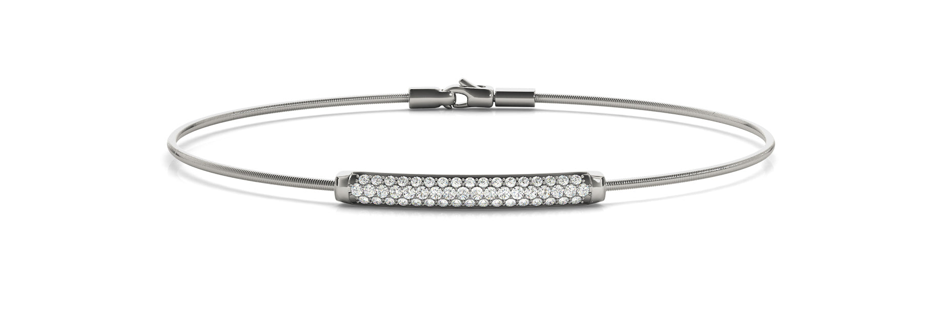 Italian Crafted Diamond Bangle with 1/3 Carat Total Weight SI1-SI2 G-H Quality Diamonds
