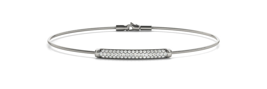Italian Crafted Diamond Bangle with 1/3 Carat Total Weight SI1-SI2 G-H Quality Diamonds