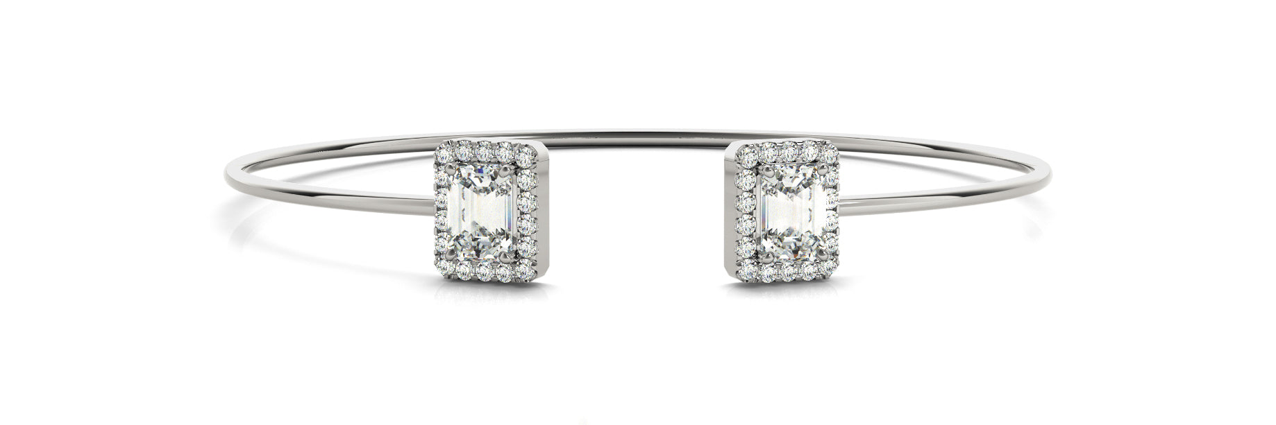 Elegant Polished Diamond Bangle with 2.36 Carat Total Weight in G-H SI1-SI2 Quality