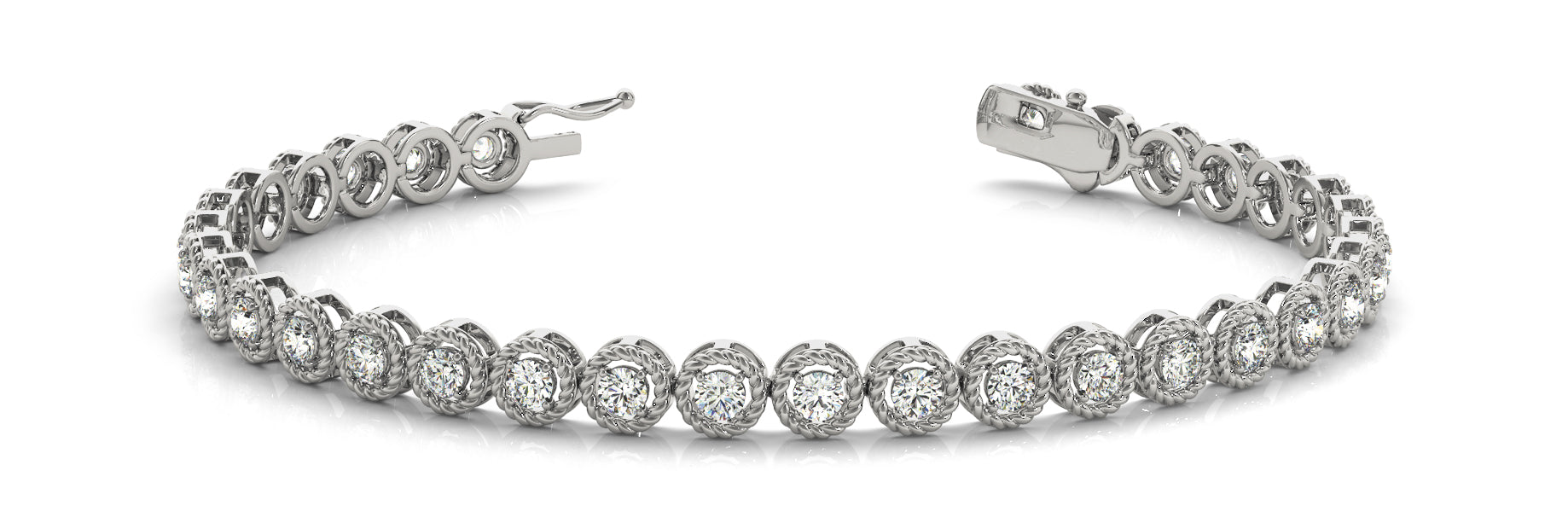 Diamond Bracelet with 2 Carat Total Weight Prong-Set Stones in G-H Color