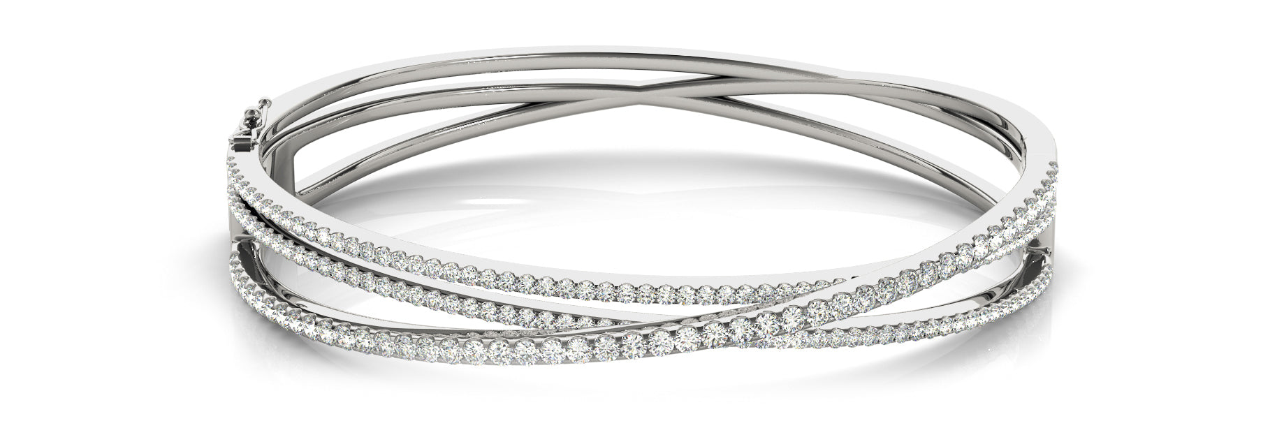 Elegant Diamond Bangle with 2.29 Carat Total Weight in SI1-SI2 G-H Quality Stones