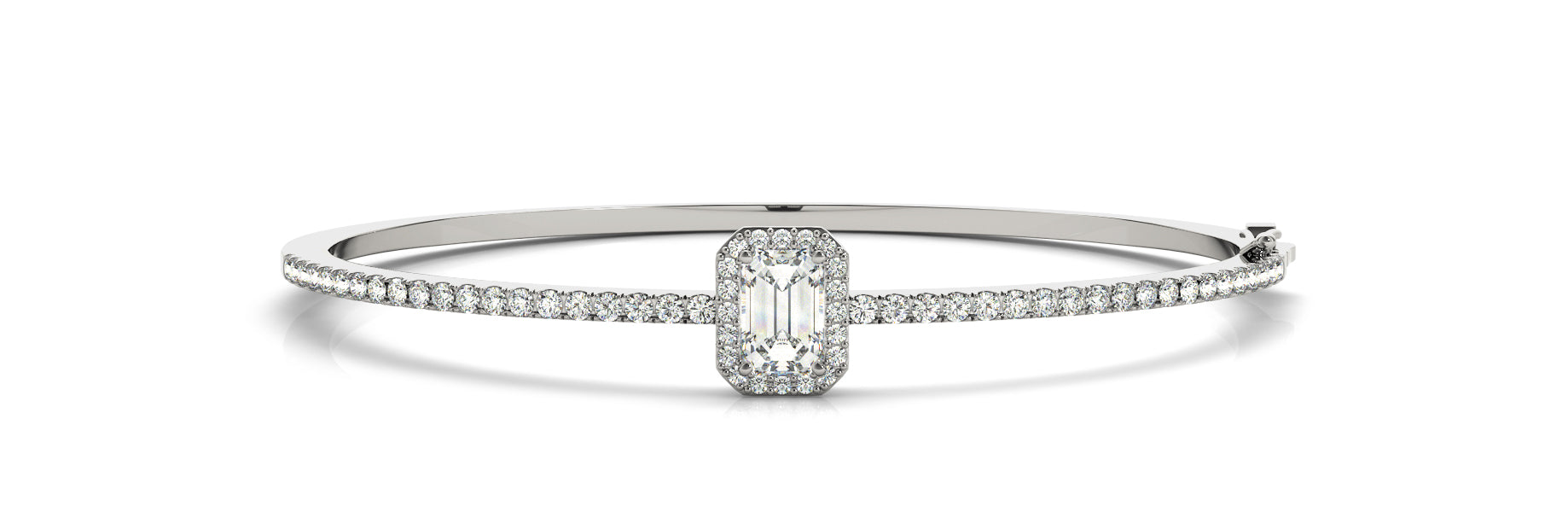 Elegant Polished Diamond Bangle with 2 Carat Total Weight in G-H SI1-SI2 Quality