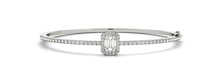 Elegant Polished Diamond Bangle with 2 Carat Total Weight in G-H SI1-SI2 Quality