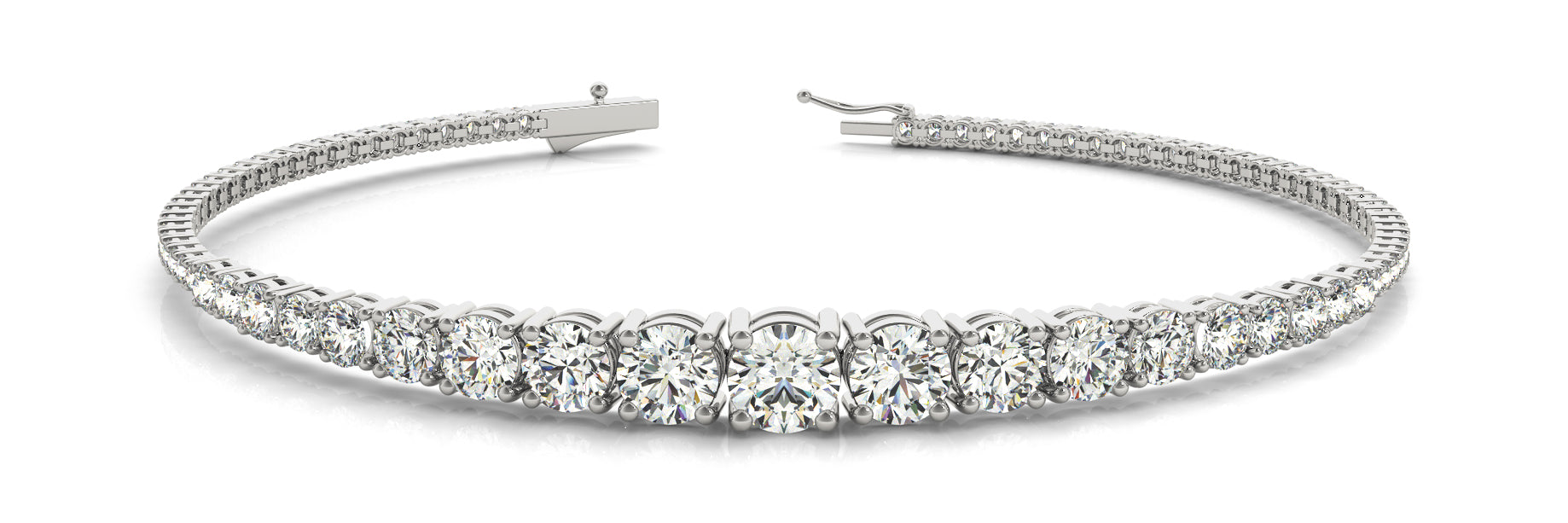 Elegant Prong-Set Diamond Bracelet with 2.8 Carat Total Weight in G-H SI1-SI2 Quality