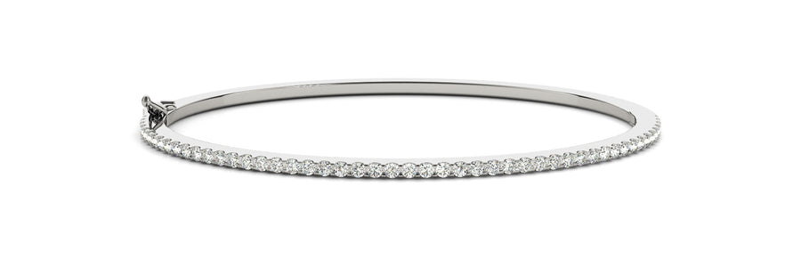 Elegant Diamond Bangle with 0.84 Carat Total Weight SI1-SI2 G-H Quality Stones