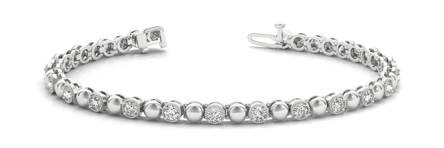 Elegant Prong-Set Diamond Bracelet with 0.66 Carat Total Weight in G-H SI1-SI2 Quality