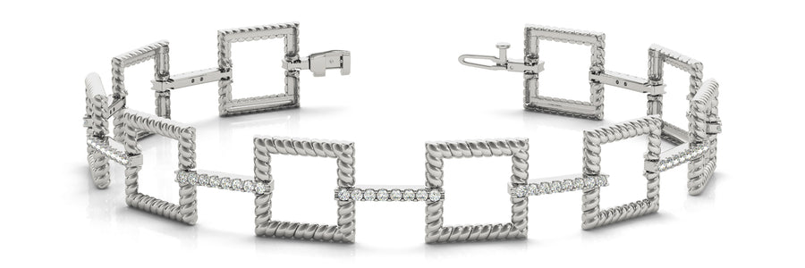 Elegant Diamond Bracelet with 1 Carat Total Weight in SI1-SI2 G-H Quality Stones