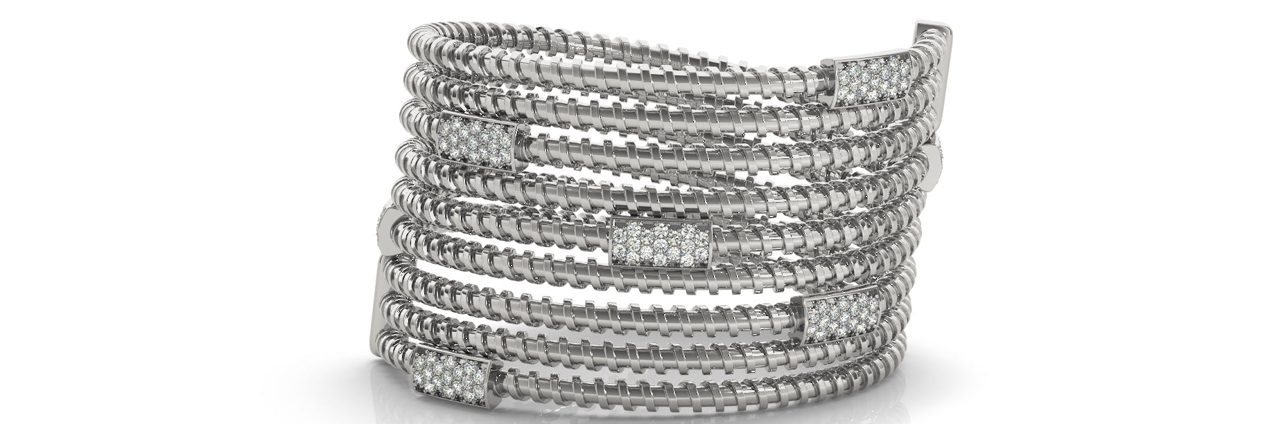 Italian-Made Diamond Bangle with 7/8 Carat Total Weight SI1-SI2 G-H Diamonds