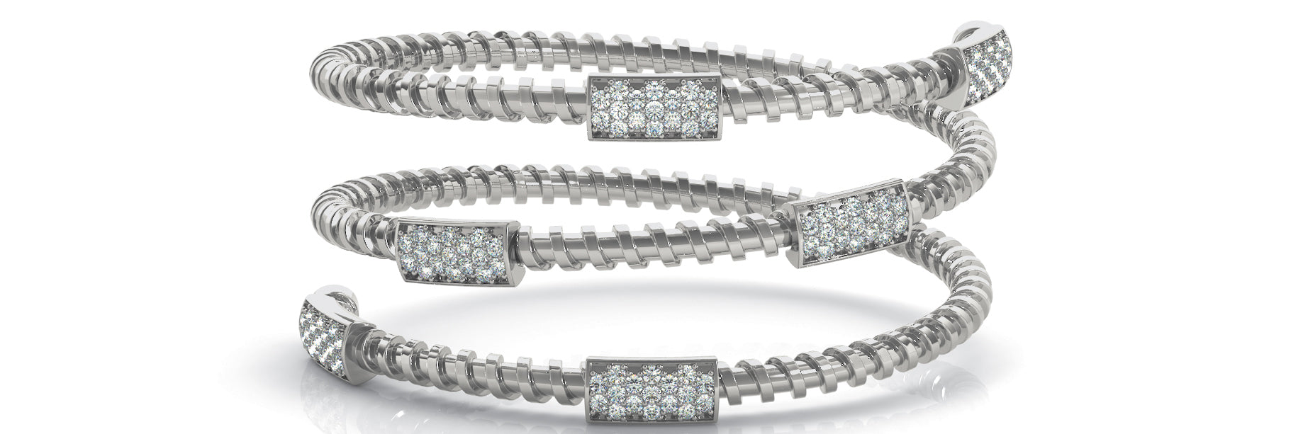 Italian Crafted Diamond Bangle with 3/4 Carat Total Weight SI1-SI2 G-H Diamonds