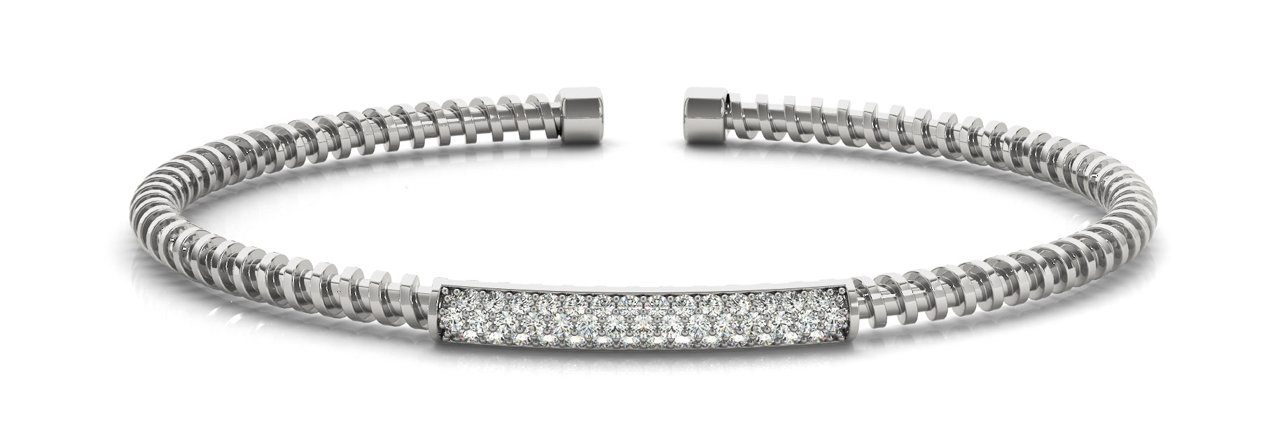 Italian-Made Diamond Bangle with 0.525 Carat Total Weight in G-H SI1-SI2 Diamonds